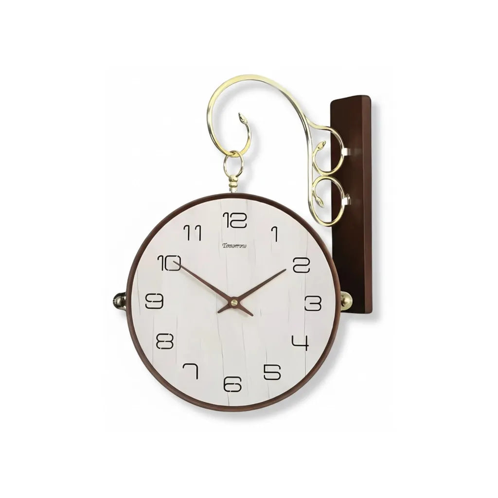 Horloge Double Face en Bois