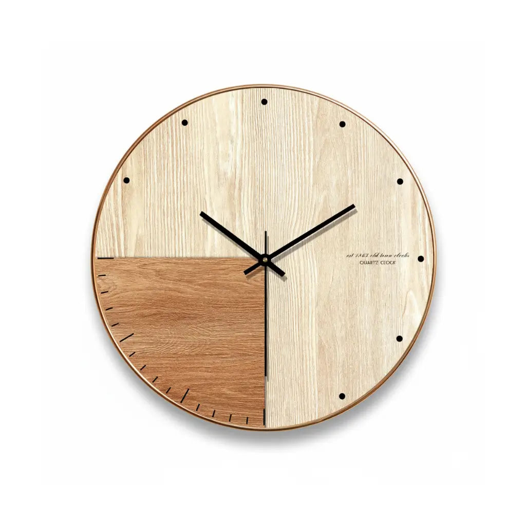 horloge murale en bois double nuance